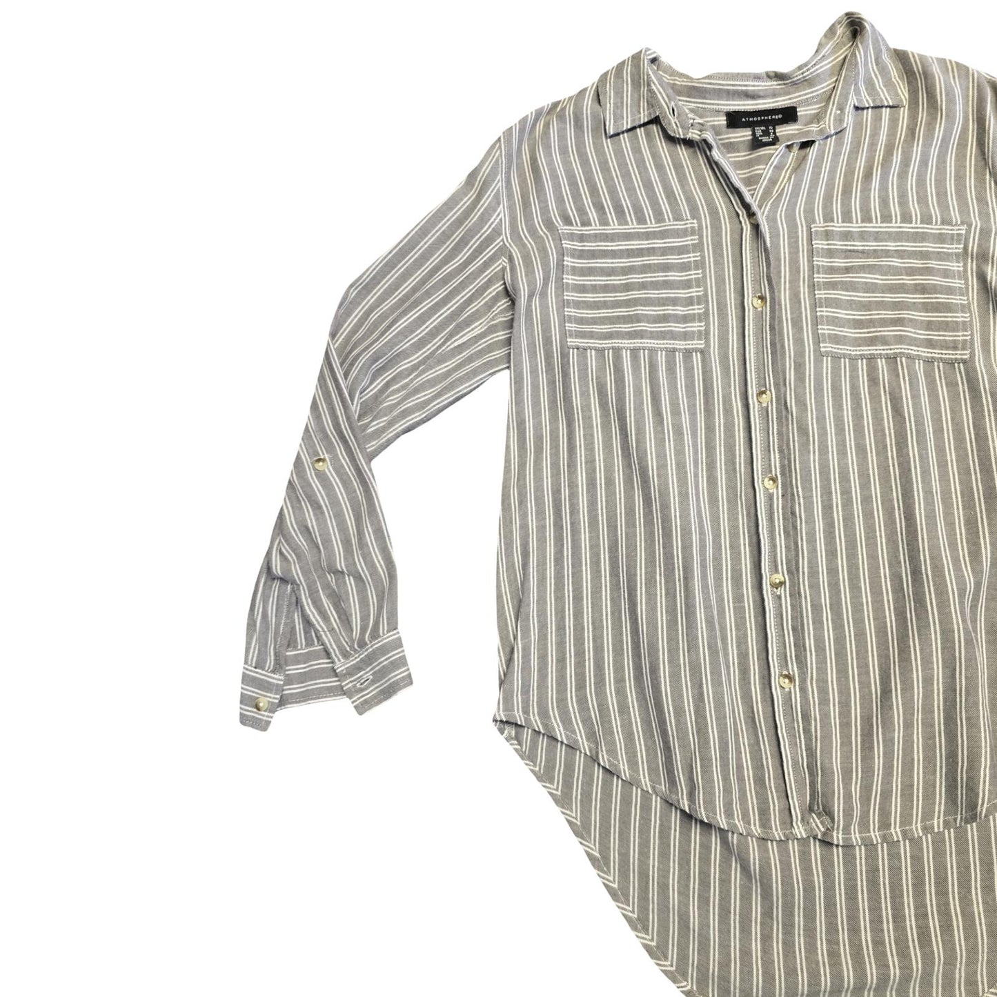 Primark Grey & White Striped Shirt  Causal Size 10