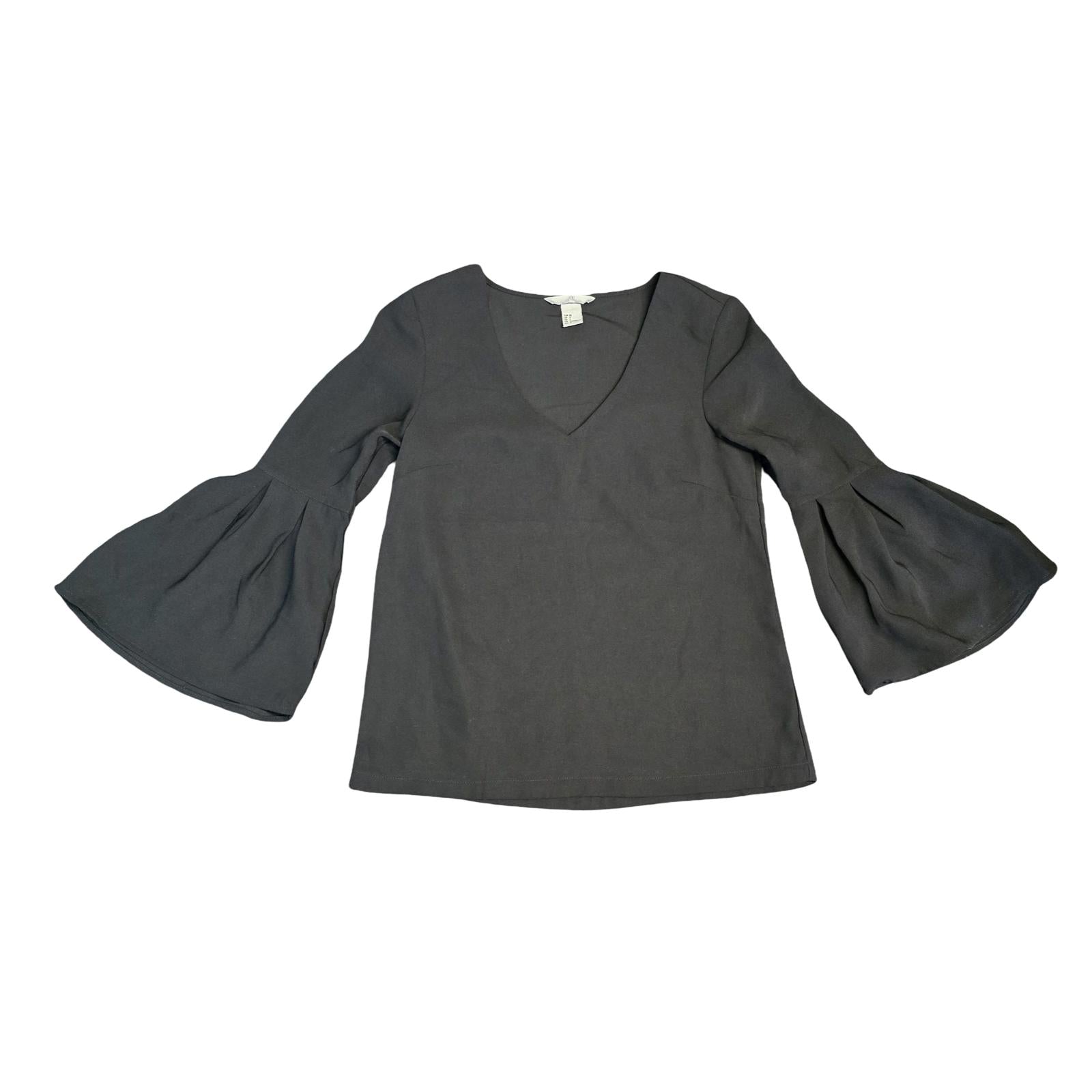 H&M Top Black Size 4/6 Flared Sleeve Work Causal
