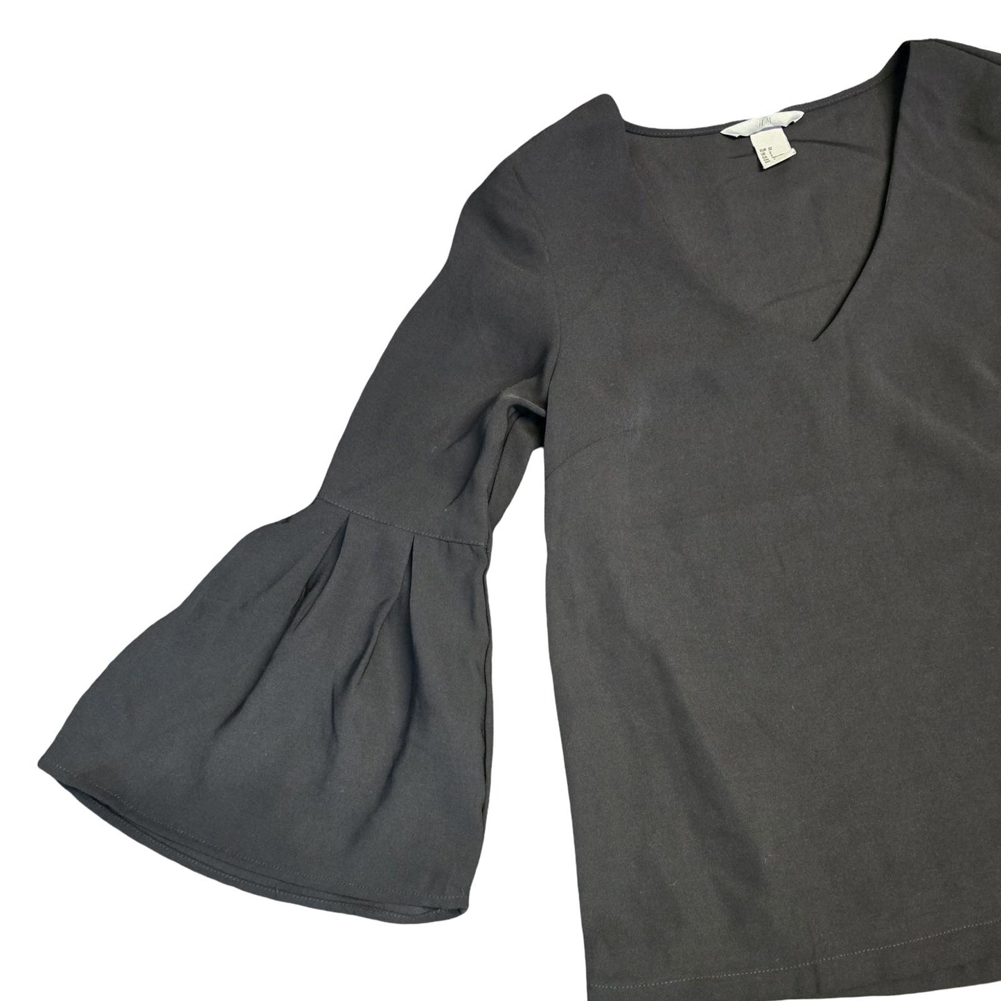 H&M Top Black Size 4/6 Flared Sleeve Work Causal