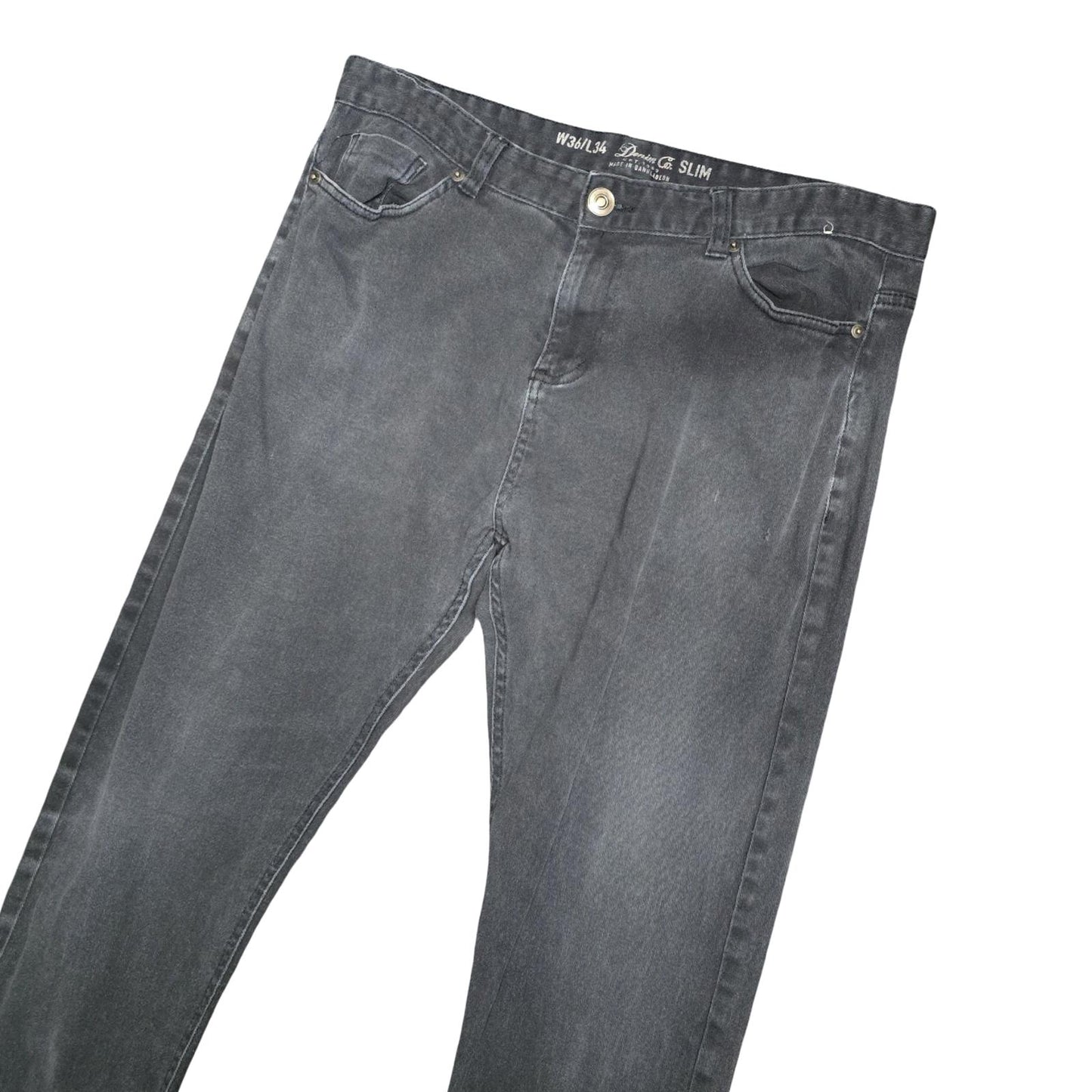 Primark Men’s Slim Jeans Dark Grey Size W36 L34