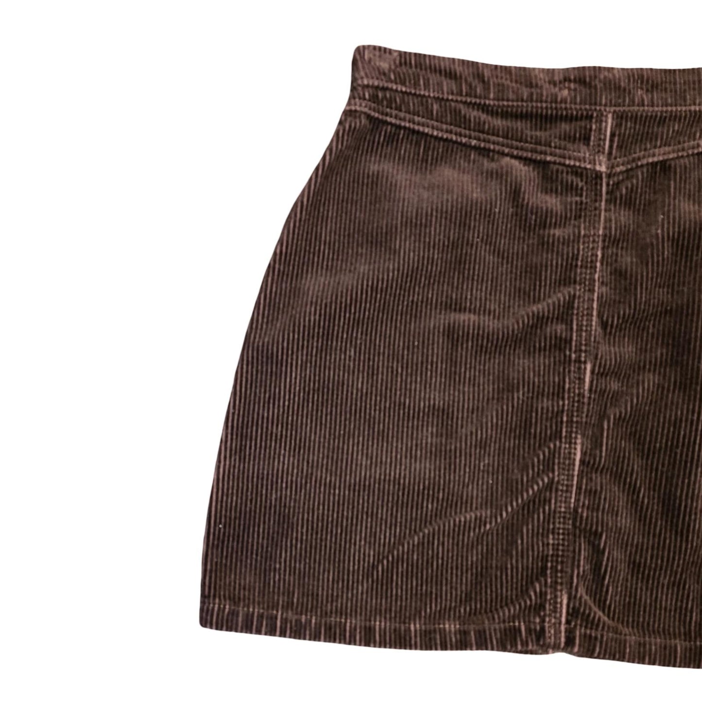 F&F Brown Cord Mini Skirt Size 8 Zip Front Causal