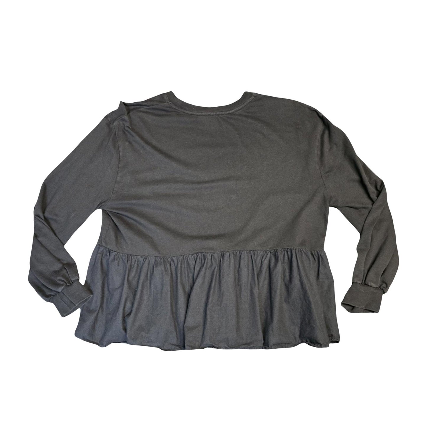 Boohoo Black Peplum Jumper Size 16 Lightweight Relaxed Fit