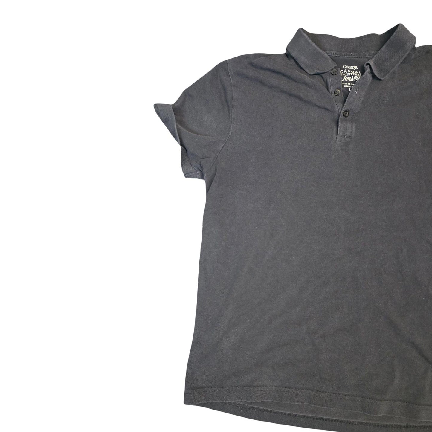 George Polo Shirt Black Size L 100% Cotton Casual Wear