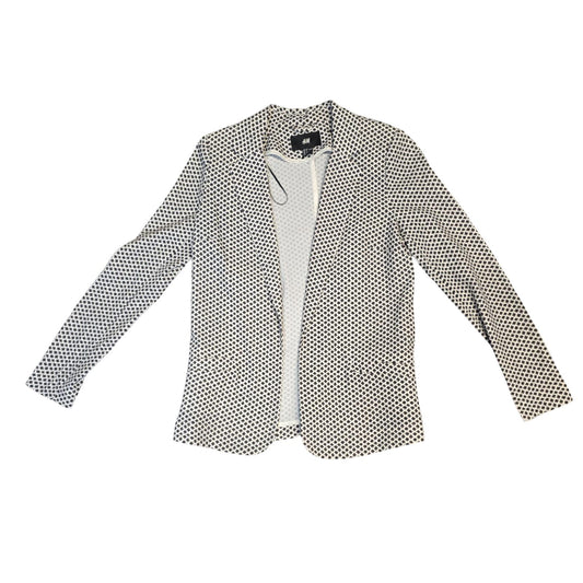 H&M Black & White Geometric Print Blazer Size 8 Tailored Monochrome Style
