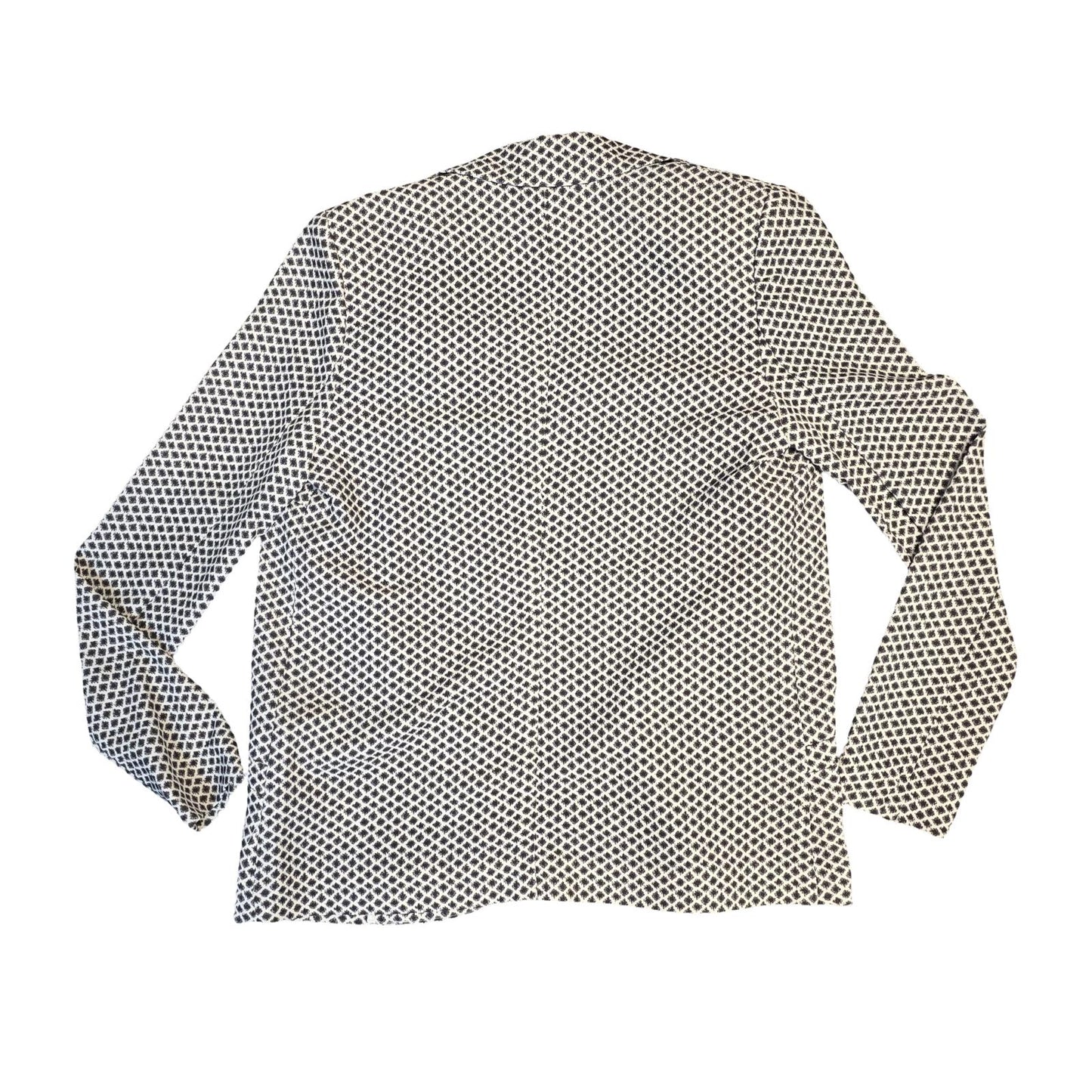 H&M Black & White Geometric Print Blazer Size 8 Tailored Monochrome Style