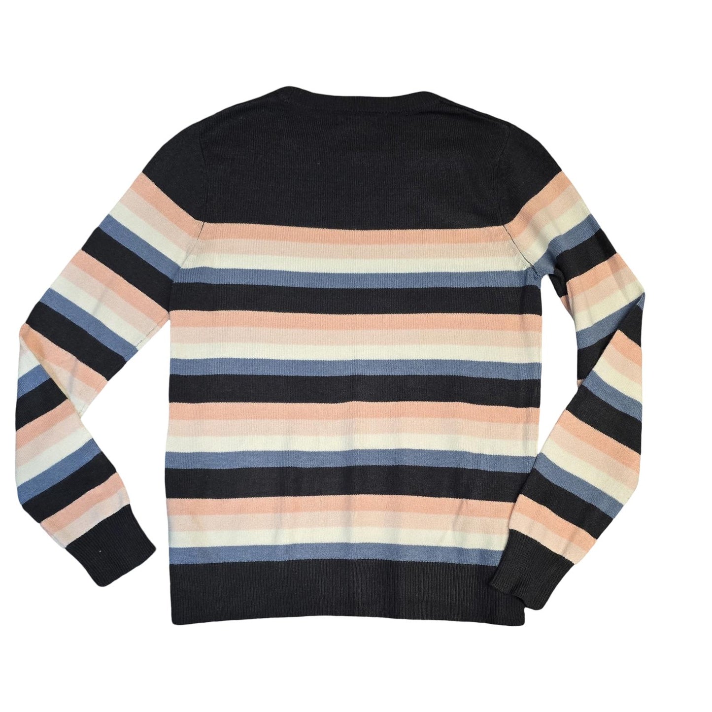 Matalan Striped Jumper Black Pink Blue White Long Sleeve Size 8
