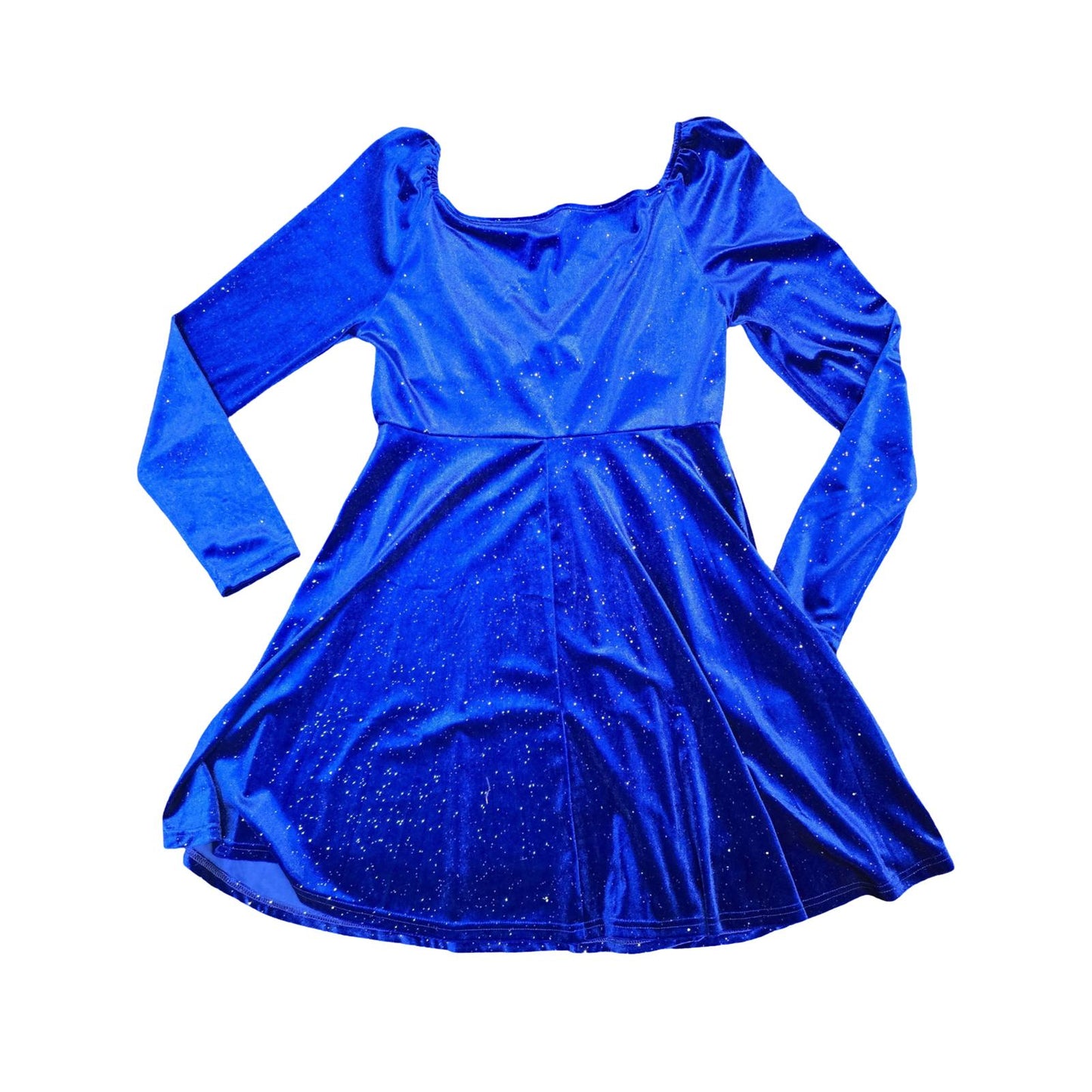 Shein Blue Glitter Velvet Flared Dress Size XL Size 14/16