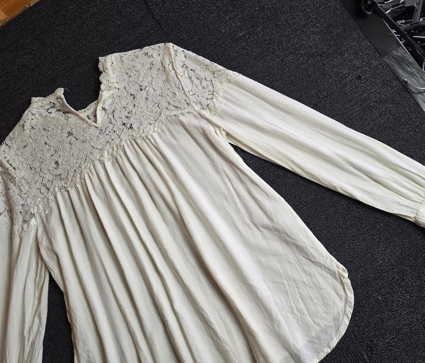 Marks & Spencer Blouse Cream Size 10 Lace High Neck