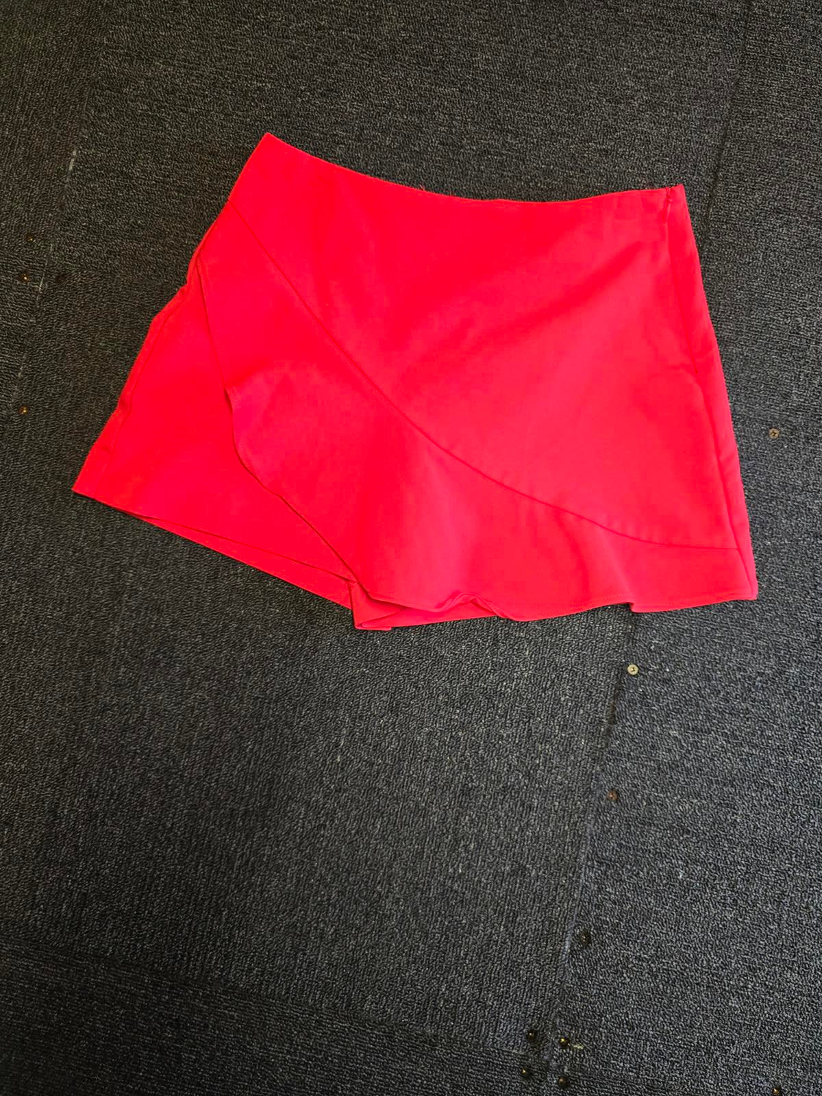 Zara Mini Skort Red S Size 6-8 Frill Detail Summer Party Wear