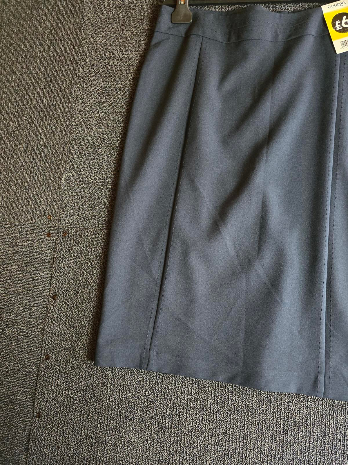 George Navy A-Line Knee Length Skirt Size 12 NWT