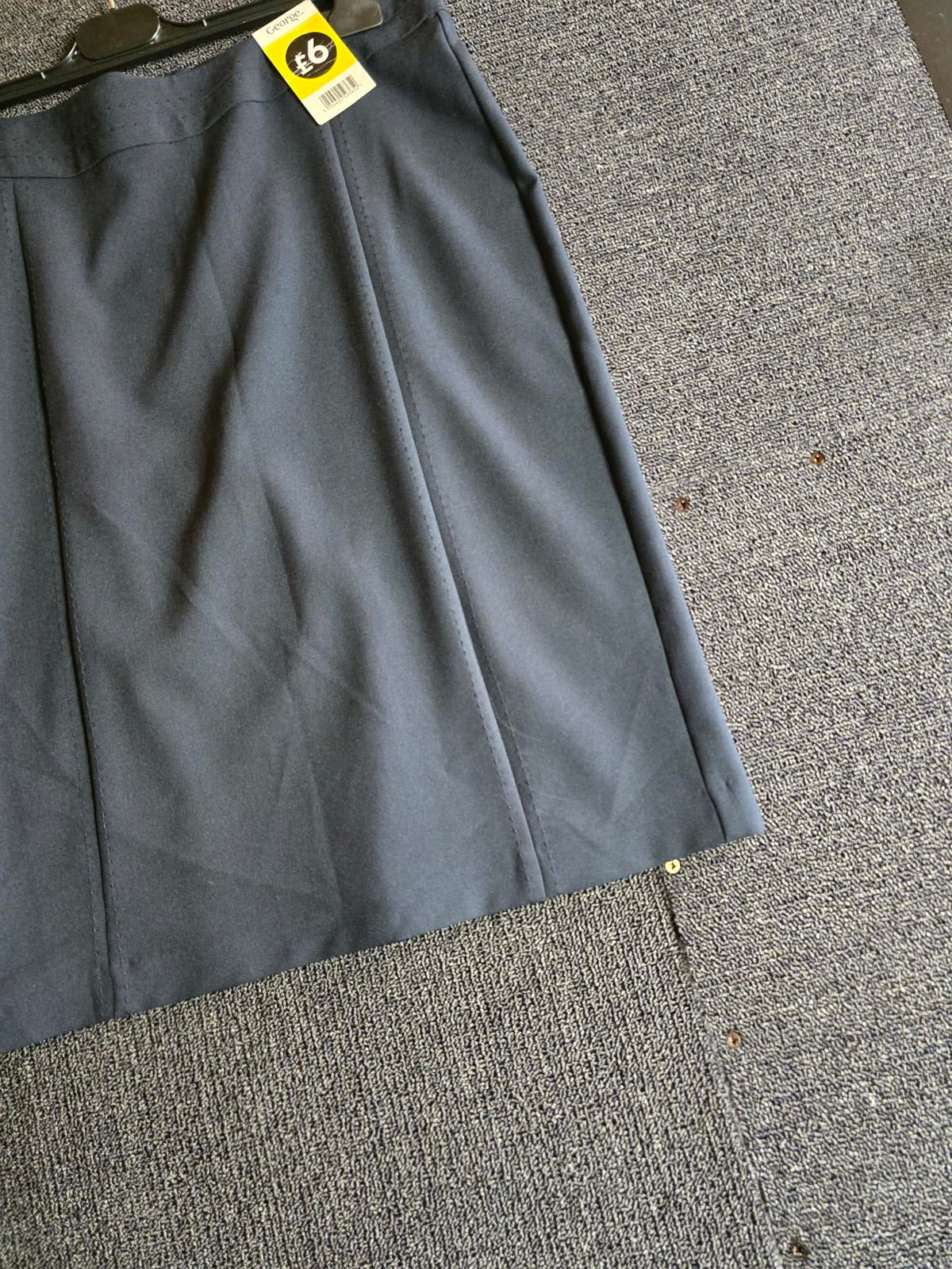 George Navy A-Line Knee Length Skirt Size 12 NWT