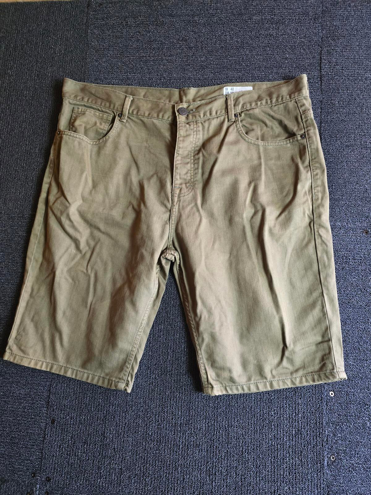 Primark Men’s Denim Shorts Khaki Size 40W Slim Fit Casual