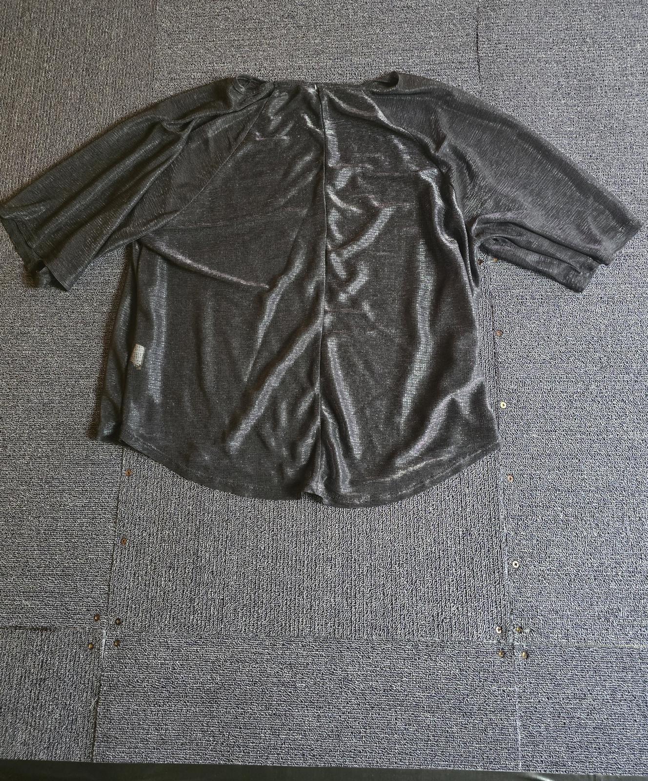 Primark Black Sparkle Sheer Top Size 18 Short Sleeve