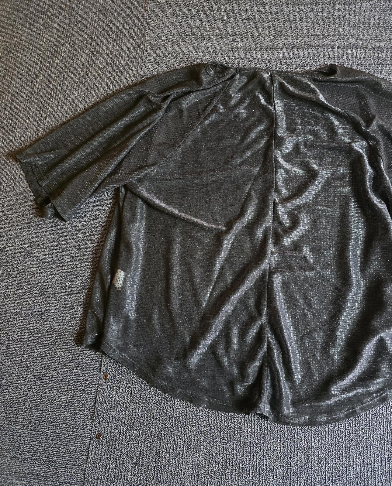 Primark Black Sparkle Sheer Top Size 18 Short Sleeve