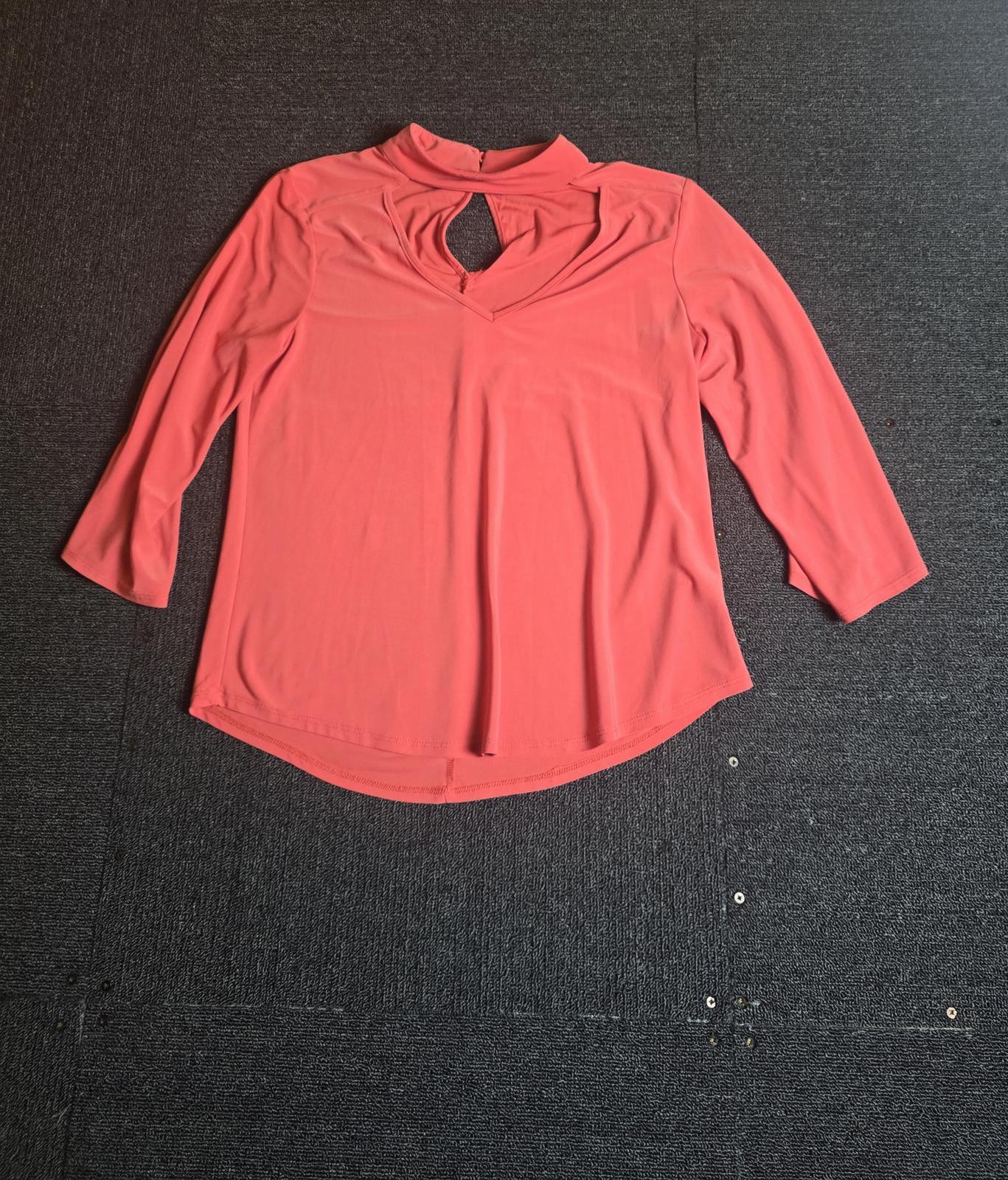 George Top Coral Size 8 Choker Neckline Work Weekend