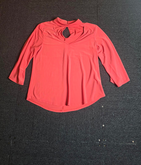 George Top Coral Size 8 Choker Neckline Work Weekend