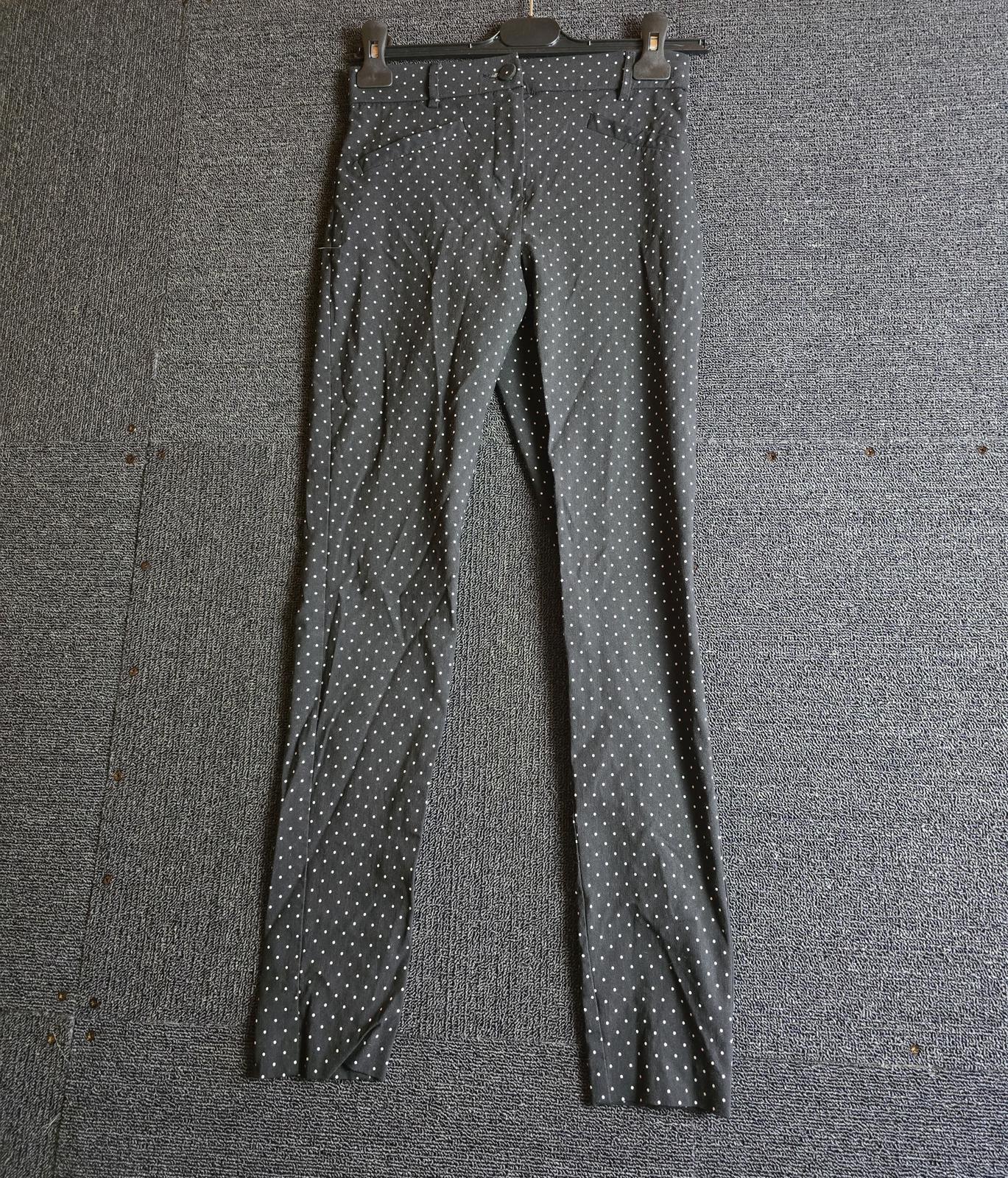 Primark Skinny Trousers Black Polka Dot Size 8 Stretch