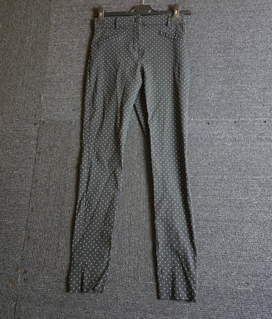 Primark Skinny Trousers Black Polka Dot Size 8 Stretch