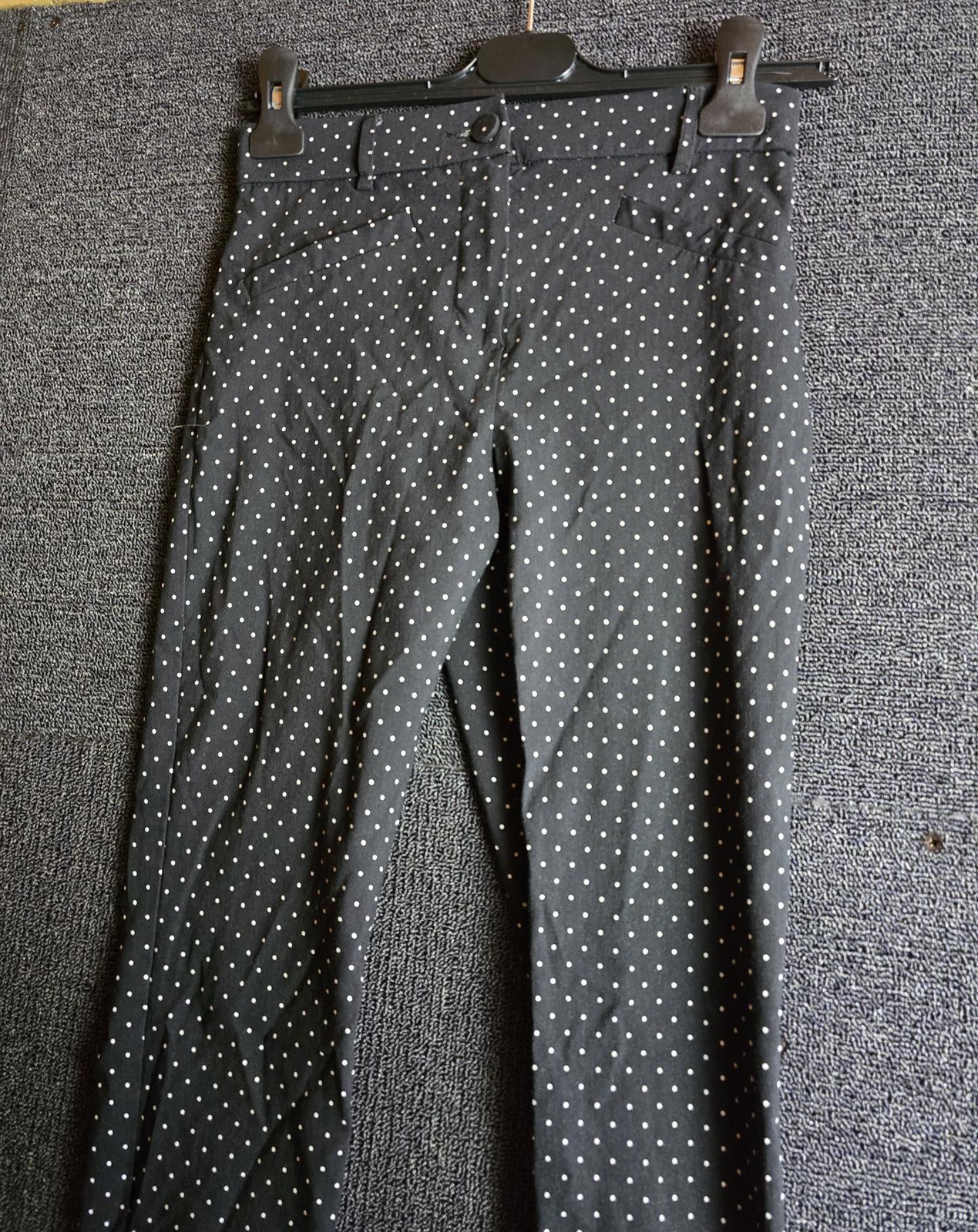 Primark Skinny Trousers Black Polka Dot Size 8 Stretch
