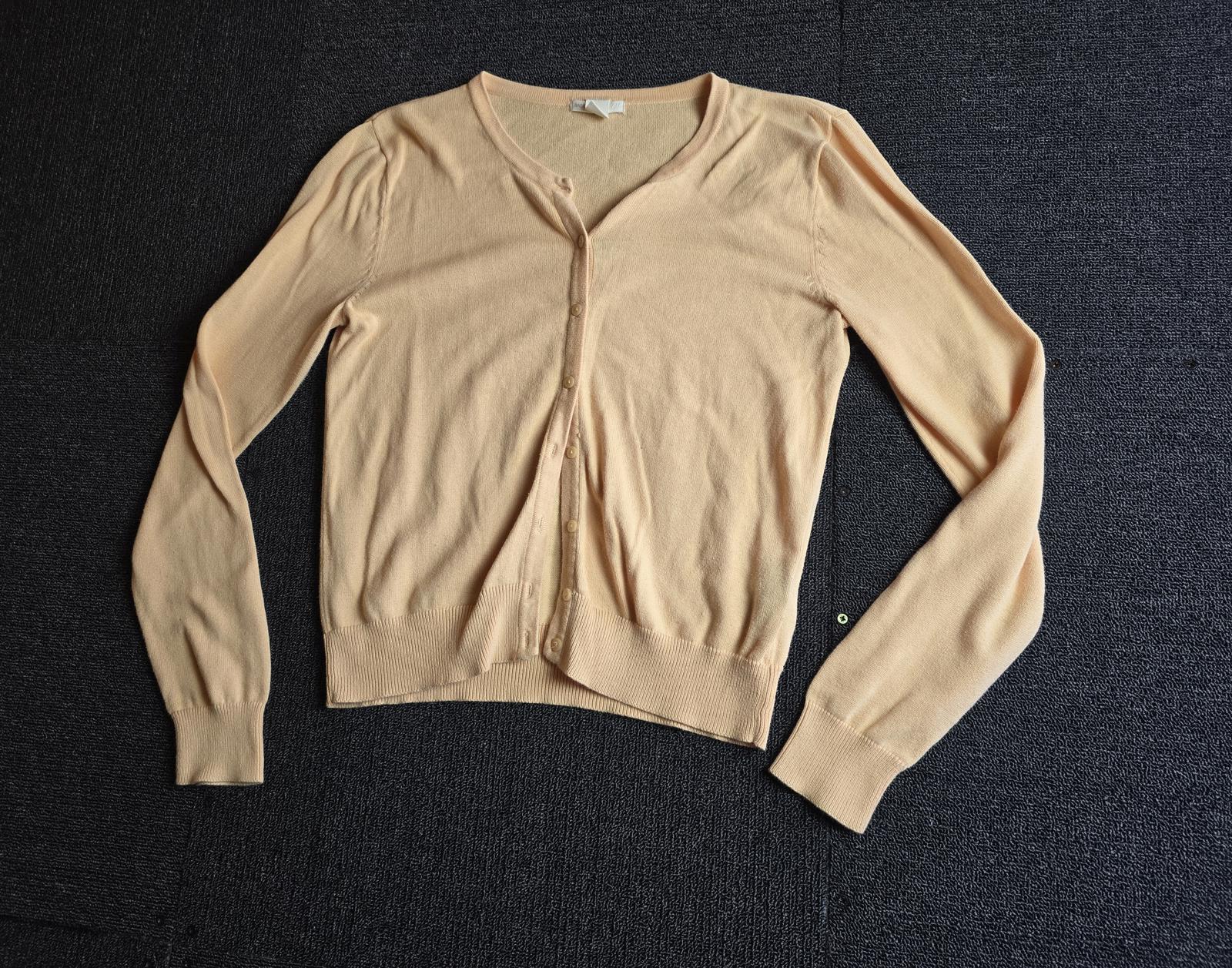 H&M Basic Coral Cardigan V Neck Button Up Size S 10–12 Cotton