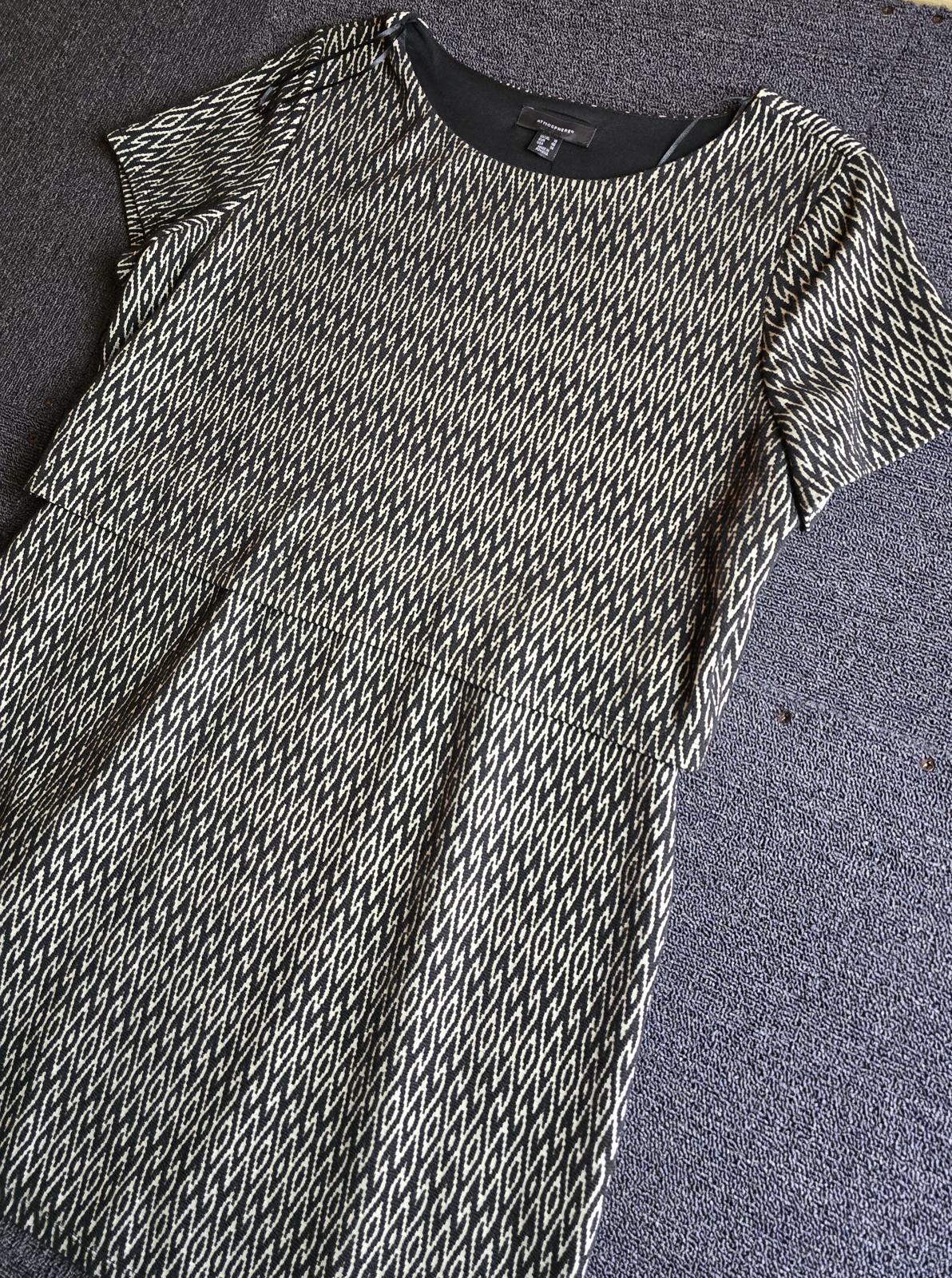 Primark Black & Beige Layered Pattern Dress Size 18 NWT  Smart-Casual Style for Work or Outings