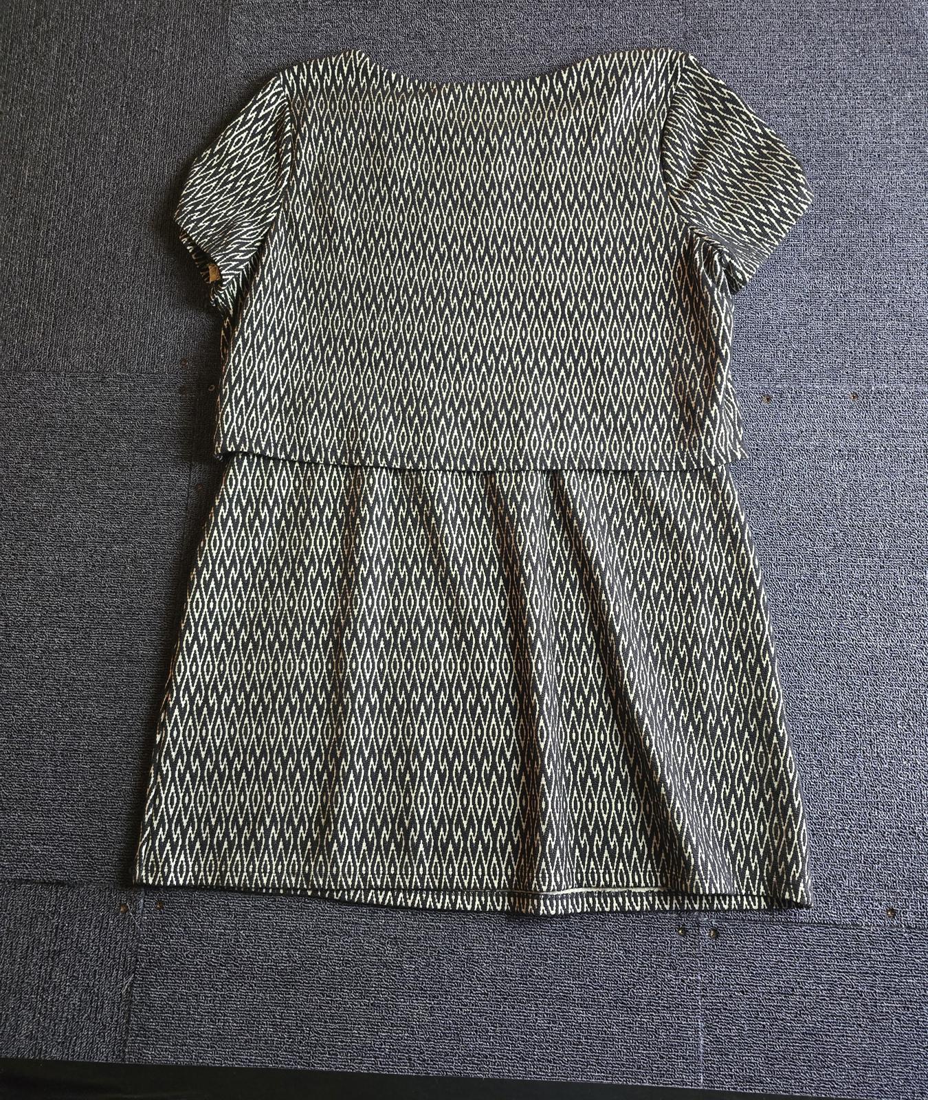 Primark Black & Beige Layered Pattern Dress Size 18 NWT  Smart-Casual Style for Work or Outings