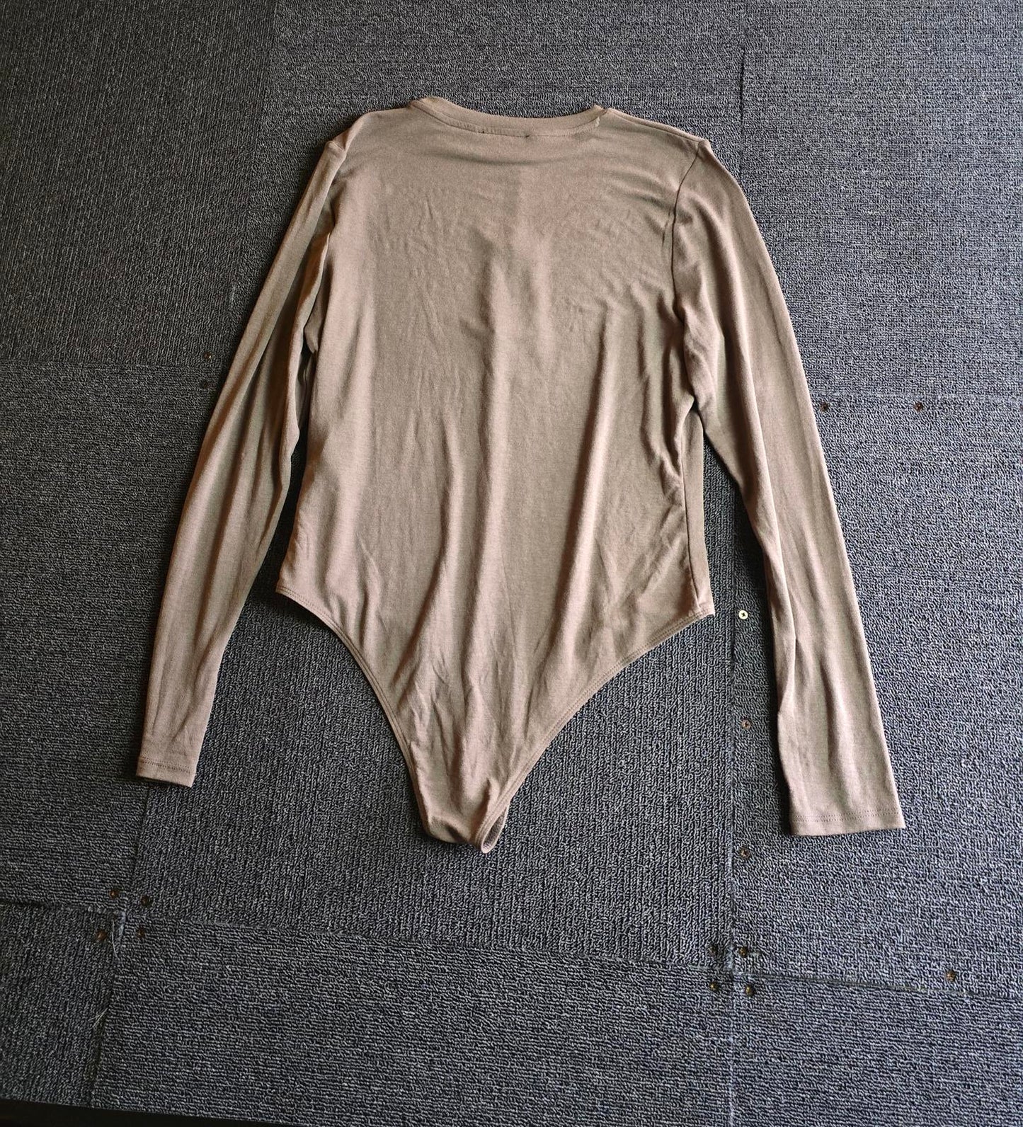 Primark Tan Long Sleeve Bodysuit L Size  16 Thumbholes NWT