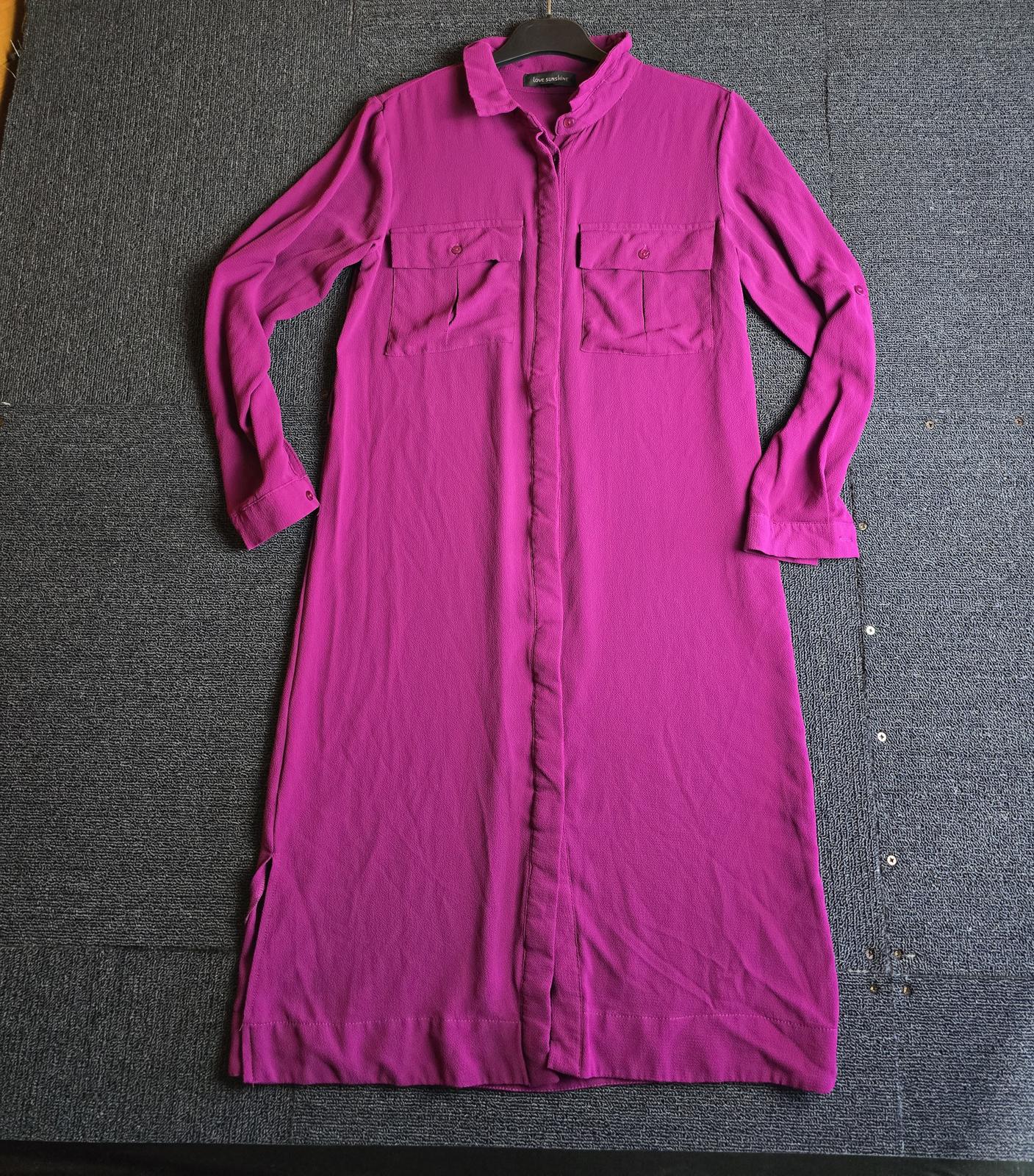 Love Sunshine Purple Shirt Dress Small Size 10 Knee–Midi
