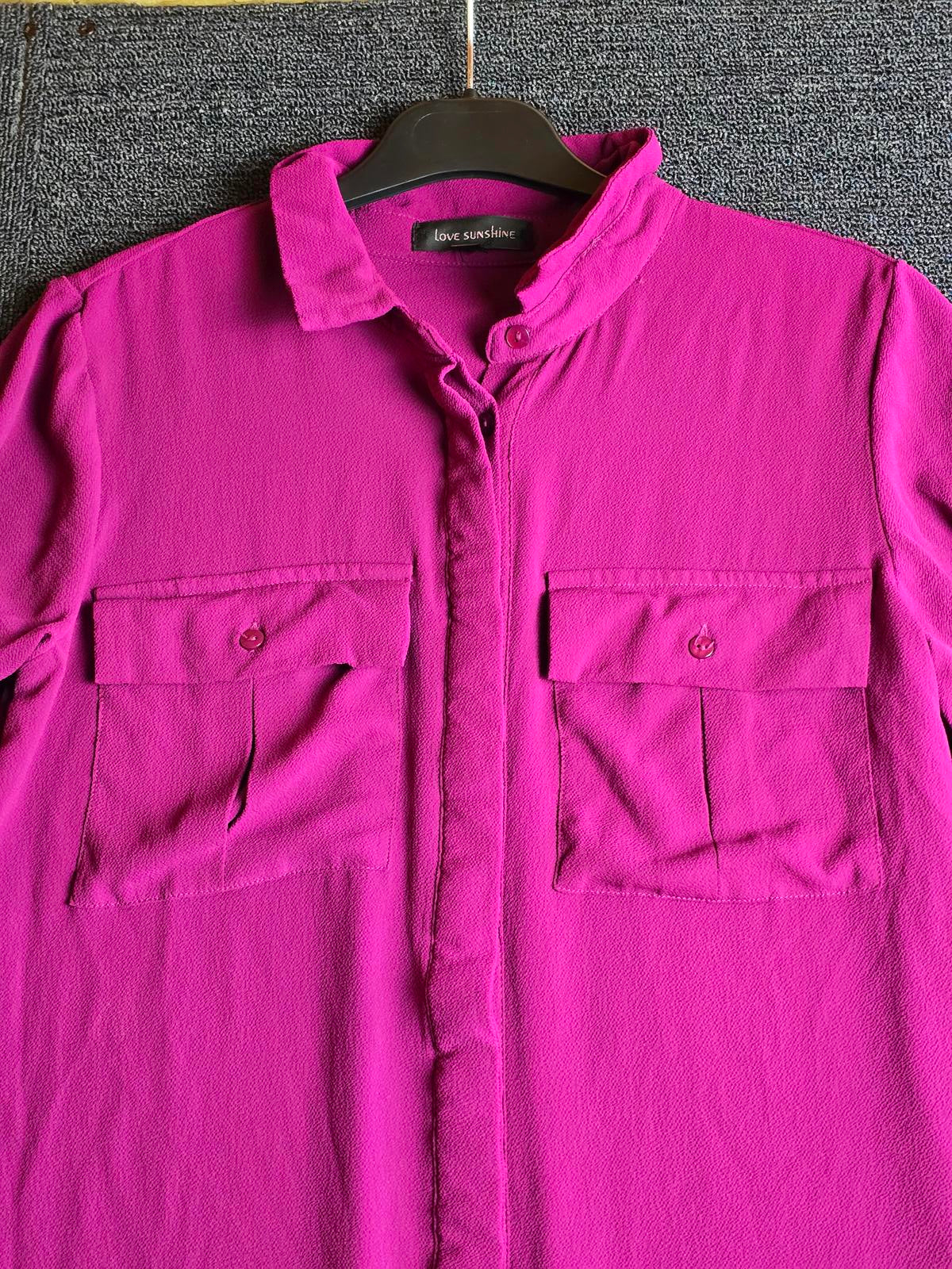 Love Sunshine Purple Shirt Dress Small Size 10 Knee–Midi