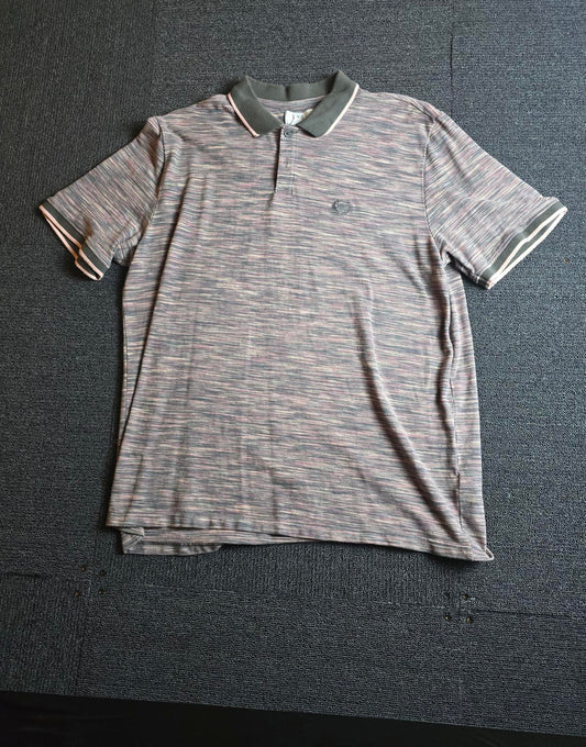 Matalan Polo Shirt Pink & Grey Marl Size XL Men’s Casual Cotton Top
