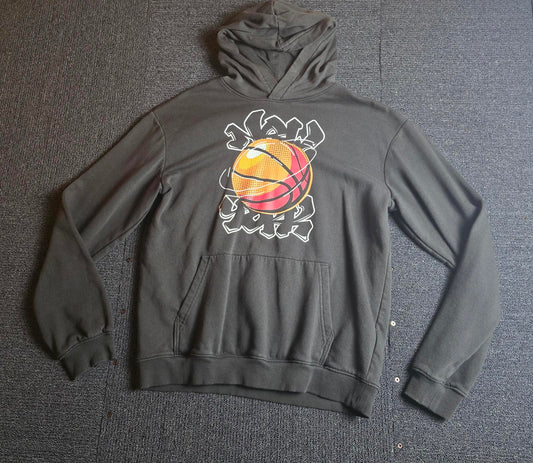 H&M Boys Black Hoodie – Age 14 Years – New York Basketball Print & Front Pocket