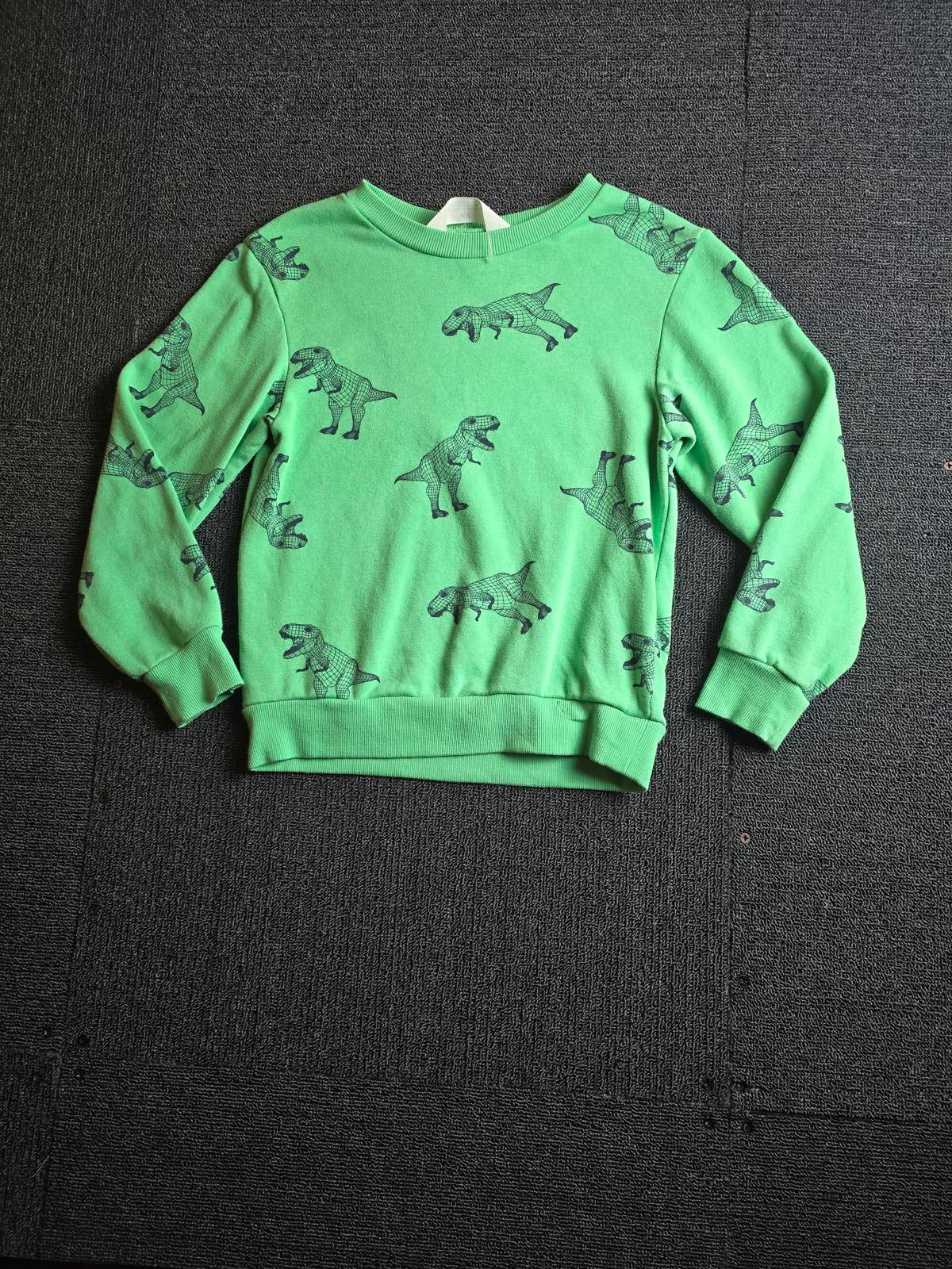 H&M boys green dinosaur jumper age 6-8years