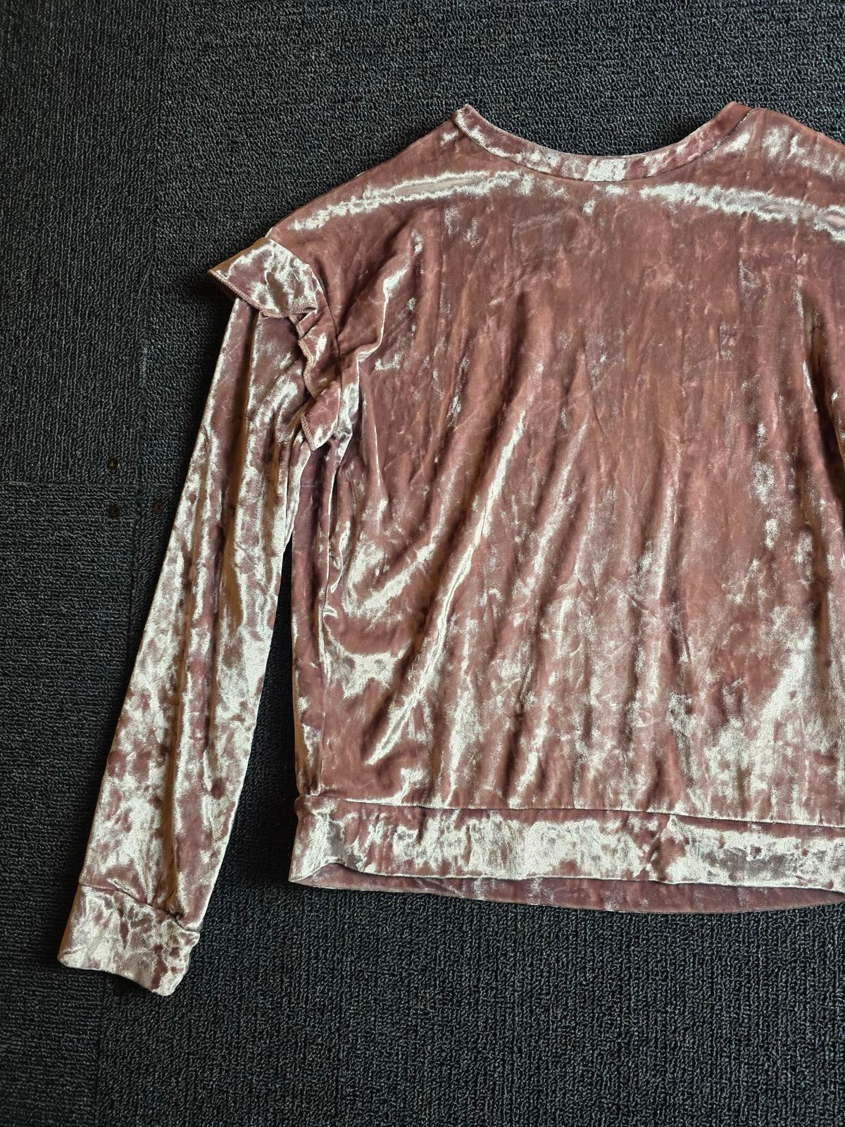 Matalan Girls Pink Velvet Long Sleeve T-Shirt – Age 10 Years