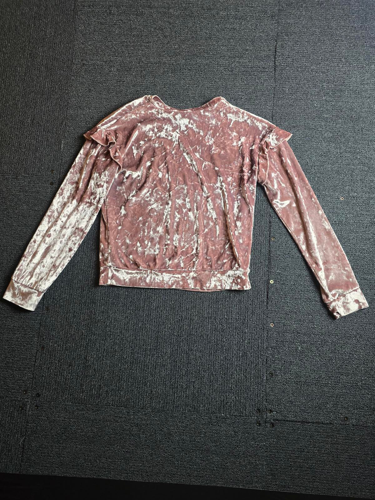 Matalan Girls Pink Velvet Long Sleeve T-Shirt – Age 10 Years