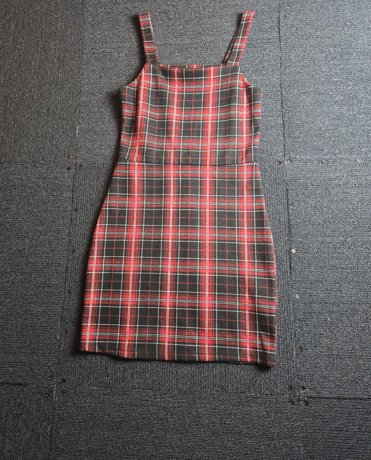 Red Tartan Dress Size 12-13yrs Pinafore New Look
