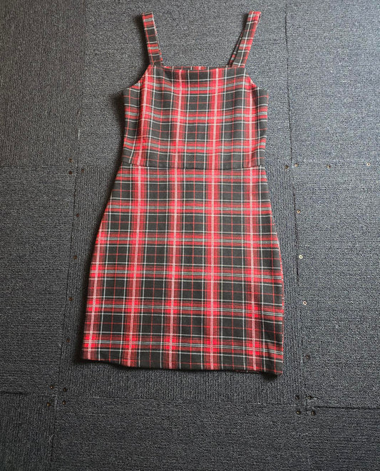 Red Tartan Dress Size 12-13yrs Pinafore New Look