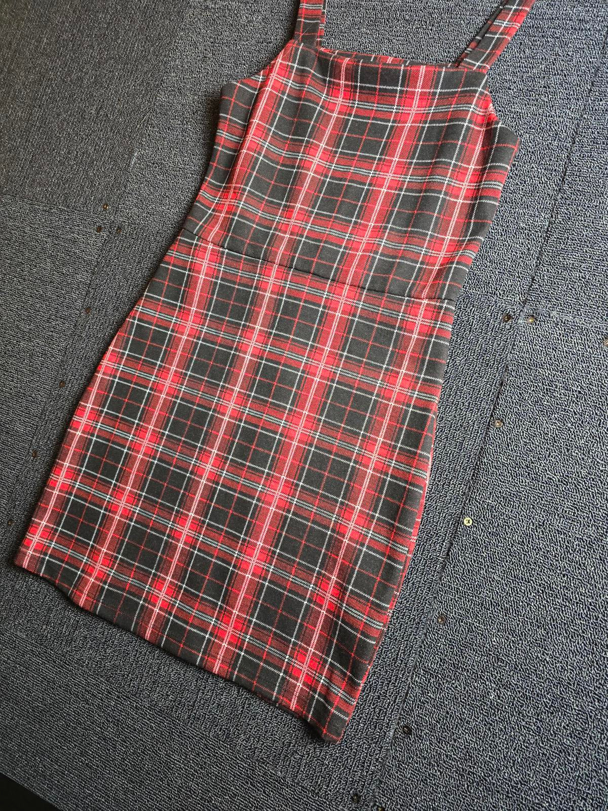 Red Tartan Dress Size 12-13yrs Pinafore New Look