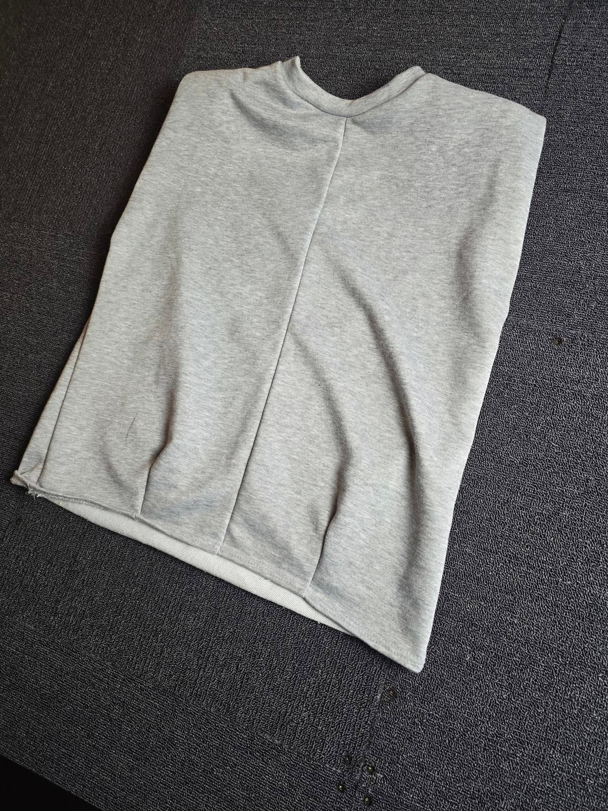 Boohoo Grey Sleeveless Jumper Shoulder Pads Oversized Size 8