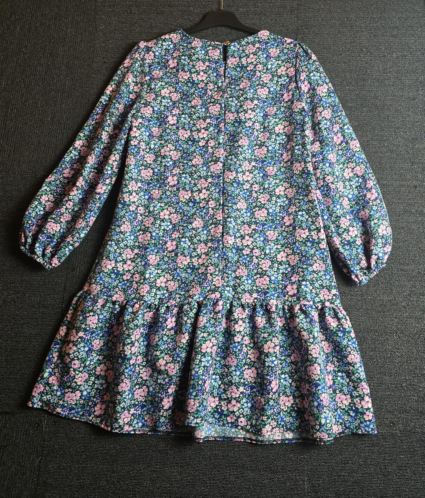 Tu Floral Dress Multicoloured Knee Length Long Sleeve Size 10 Casual