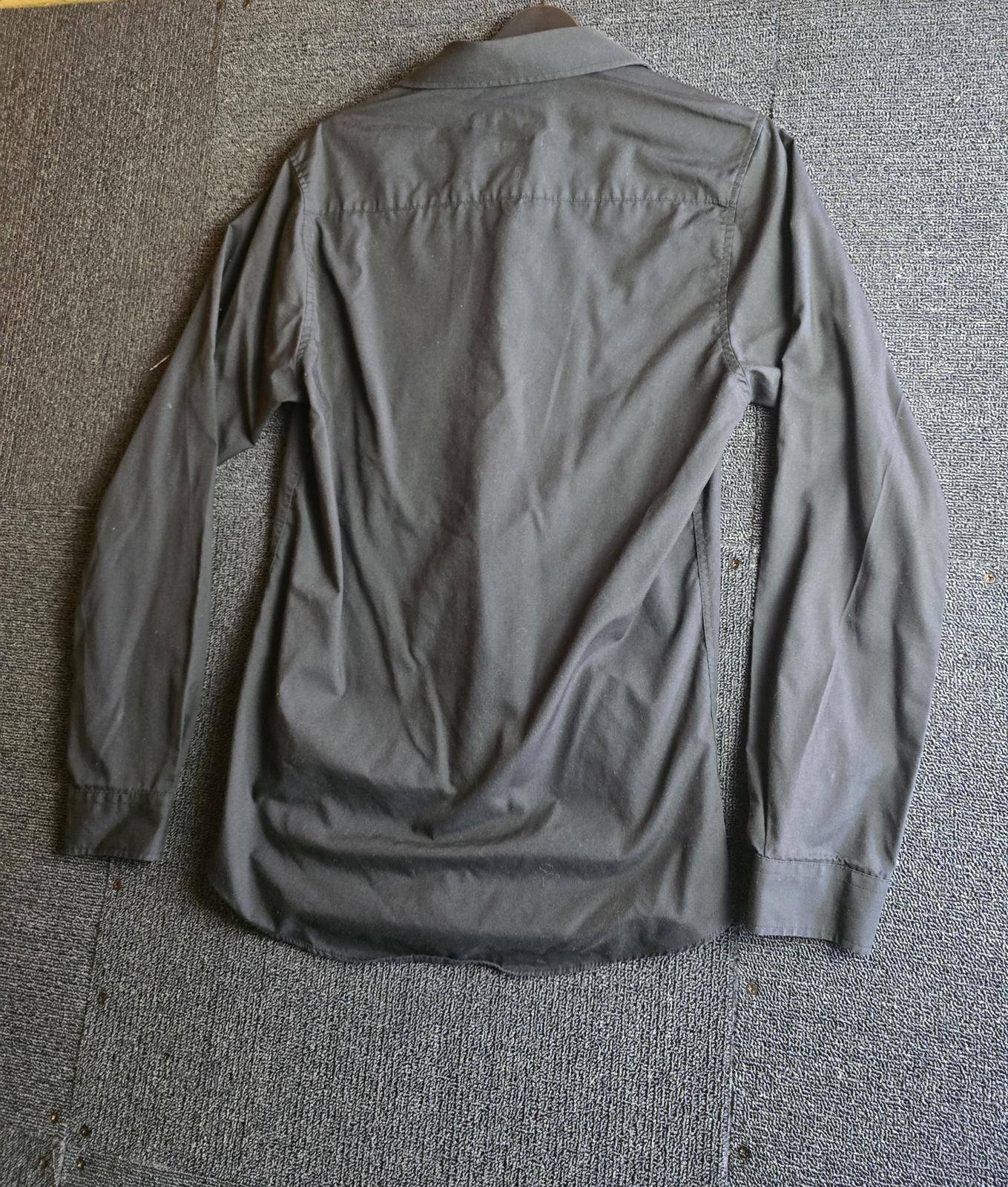 Peacocks Men’s Black Slim Fit Shirt 14.5" Collared Work Shirt