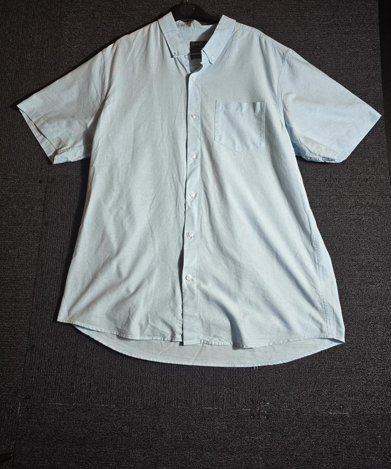 Primark Men’s Turquoise Short Sleeve Shirt Size 2XL Button Down Lightweight Cotton