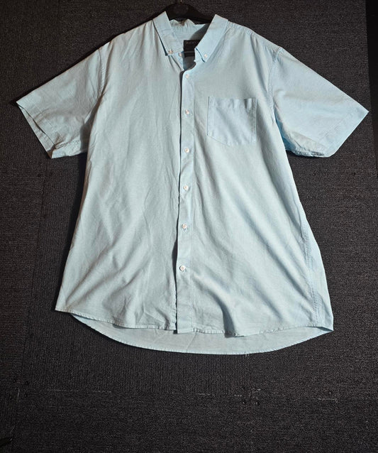 Primark Men’s Turquoise Short Sleeve Shirt Size 2XL Button Down Lightweight Cotton