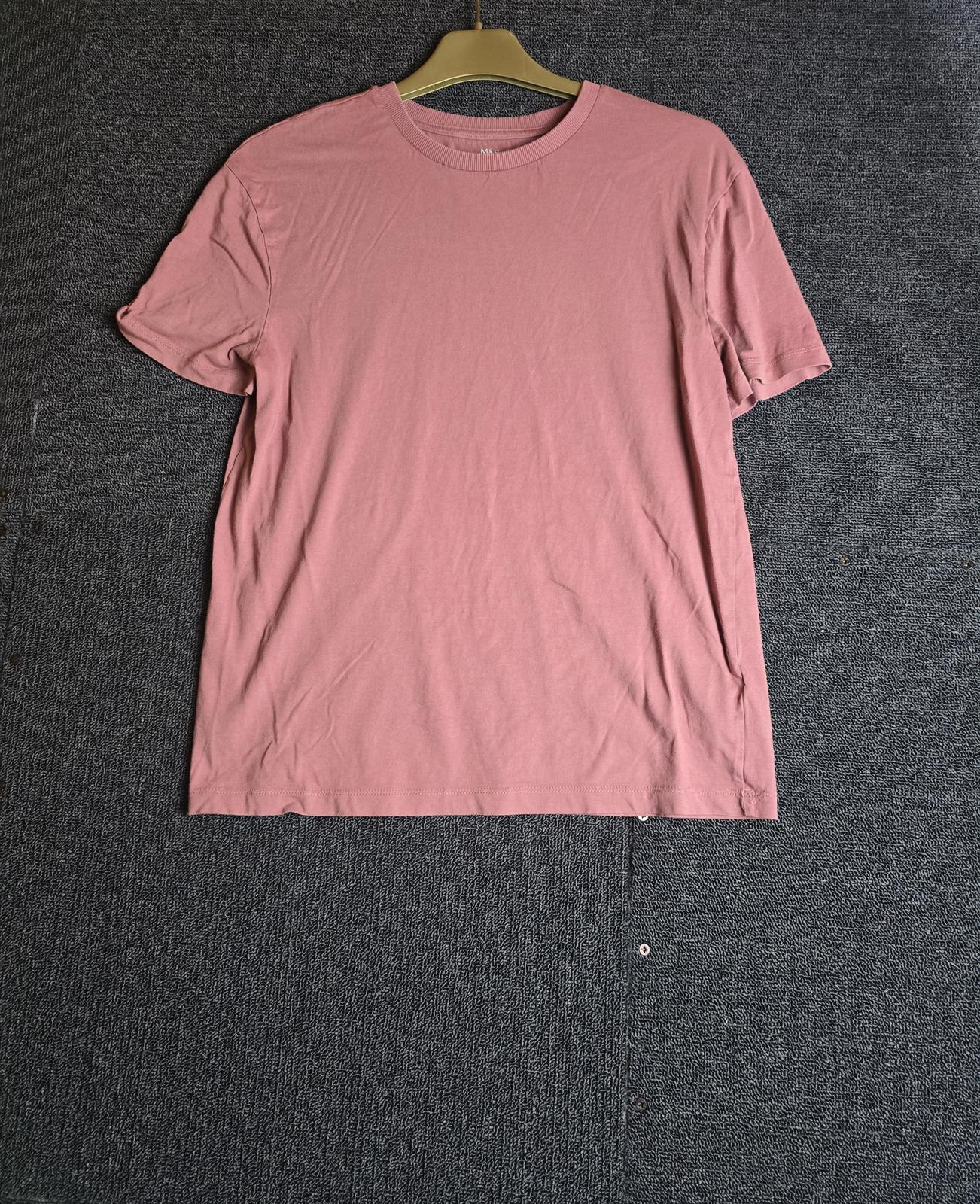 Marks & Spencer Boys Pink T-Shirt Size 12–13 Years Cotton Short Sleeve