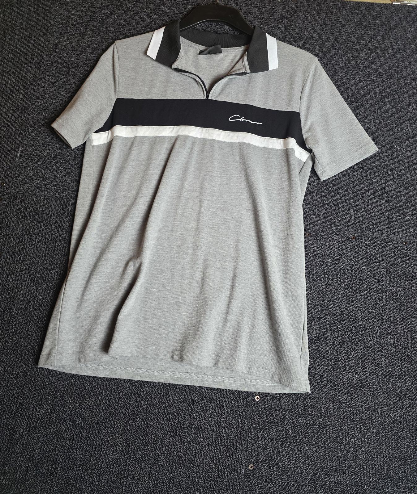 Grey Polo Shirt Age 14-15years 1/4 Zip Causal Closure