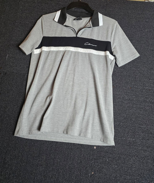 Grey Polo Shirt Age 14-15years 1/4 Zip Causal Closure