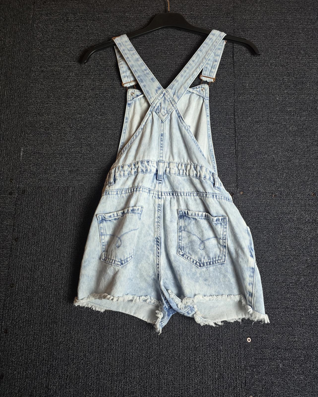 Primark Light Blue Denim Playsuit Size 11–12 Years Frayed Hem Girls