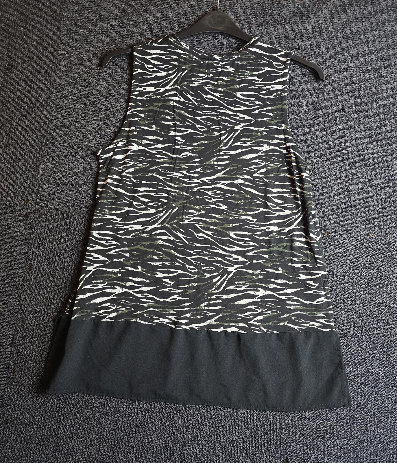 TU Vest Top Black & White Zebra Print Size 16 Longer Length