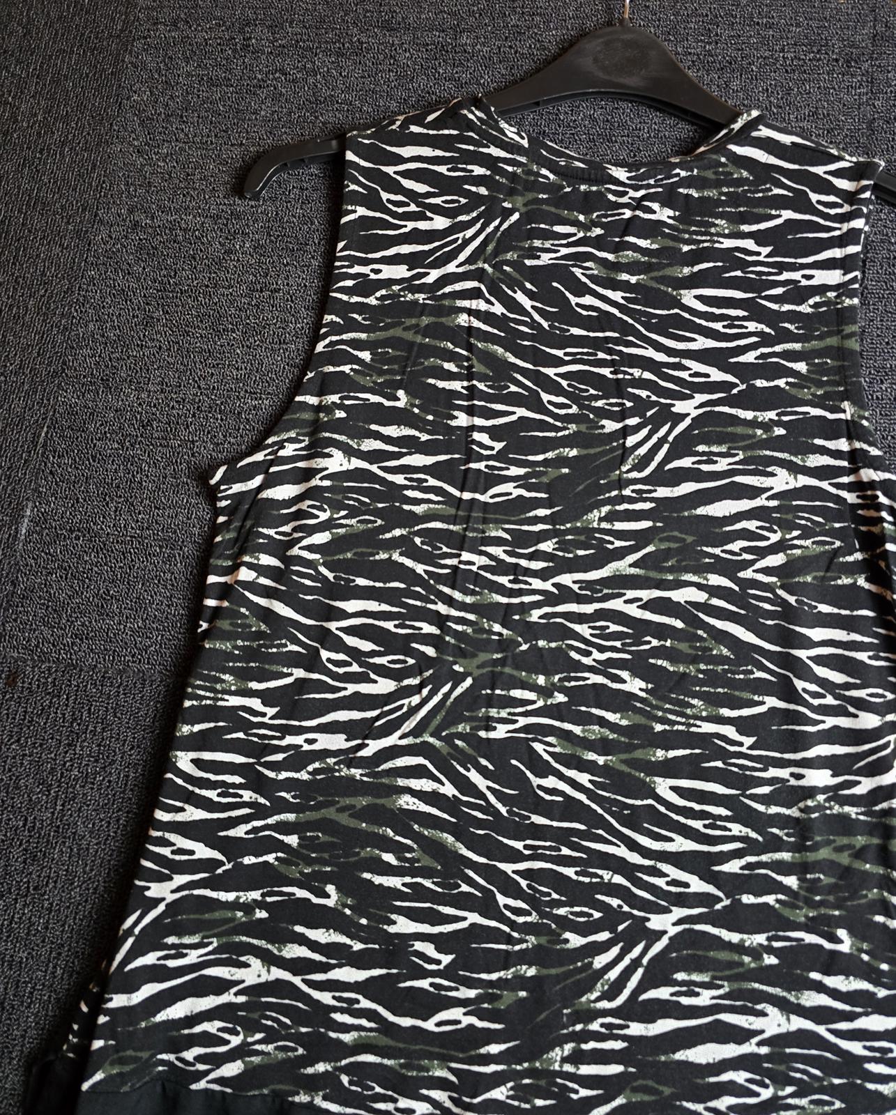 TU Vest Top Black & White Zebra Print Size 16 Longer Length