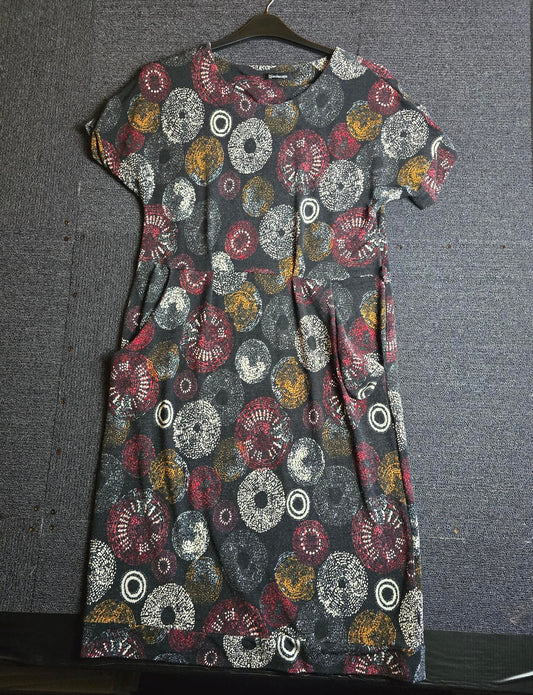 Kaleidoscope Multicoloured Patterned Midi Dress Size 16