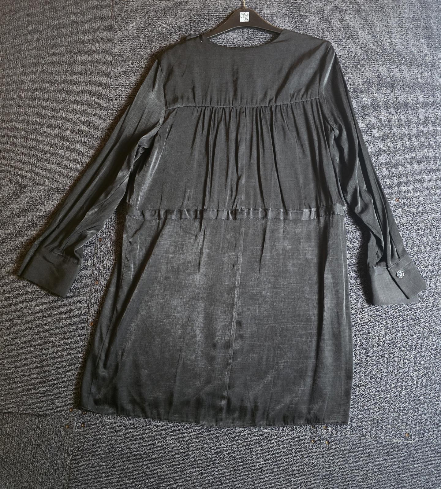 Primark Dress Black Mini Size 12 Drawstring Waist Satin Feel